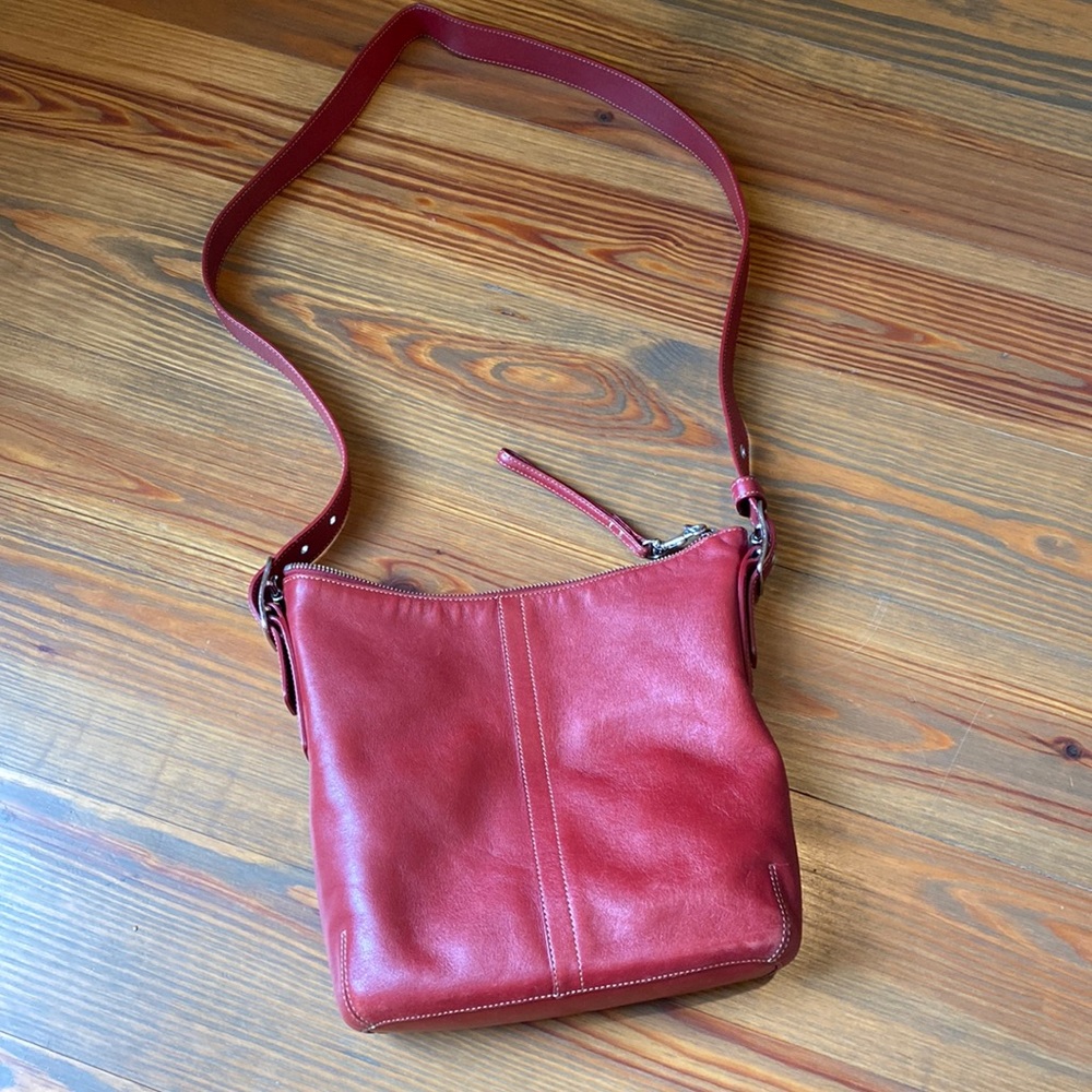 Coach hobo bag red leather